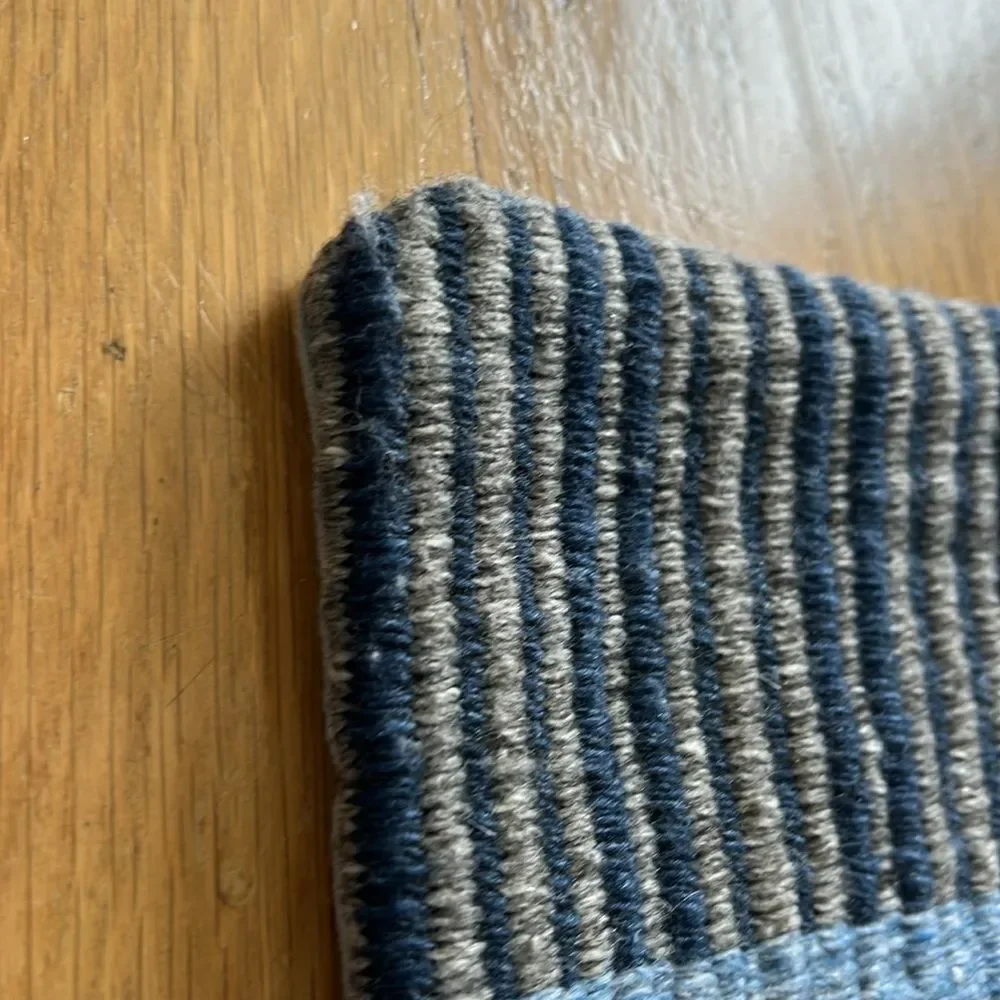 Pottery Barn BLUE STRIPES Wool Cotton Pillow Cover NWOT